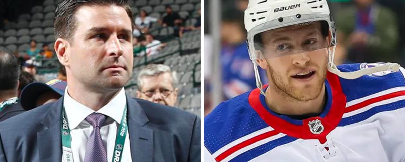 Andrew Copp chirps his own GM Chris Drury after Rangers' Game 7 win