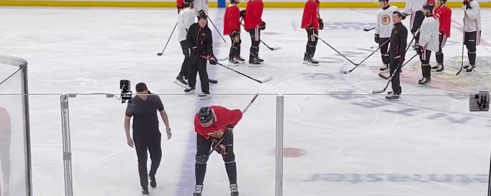 Seth Jones takes dangerous shot to the neck in Hawks’ practice!