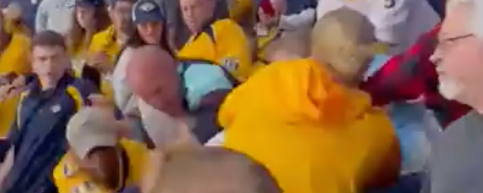Brutal fight breaks out in the stands between Kraken and Preds fans!
