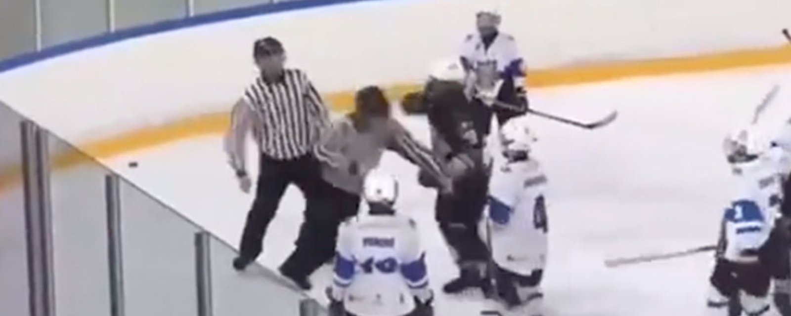 Youth player goes after both refs in crazy brawl