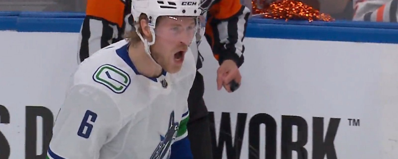 Brock Boeser scores a hat trick in the first period!