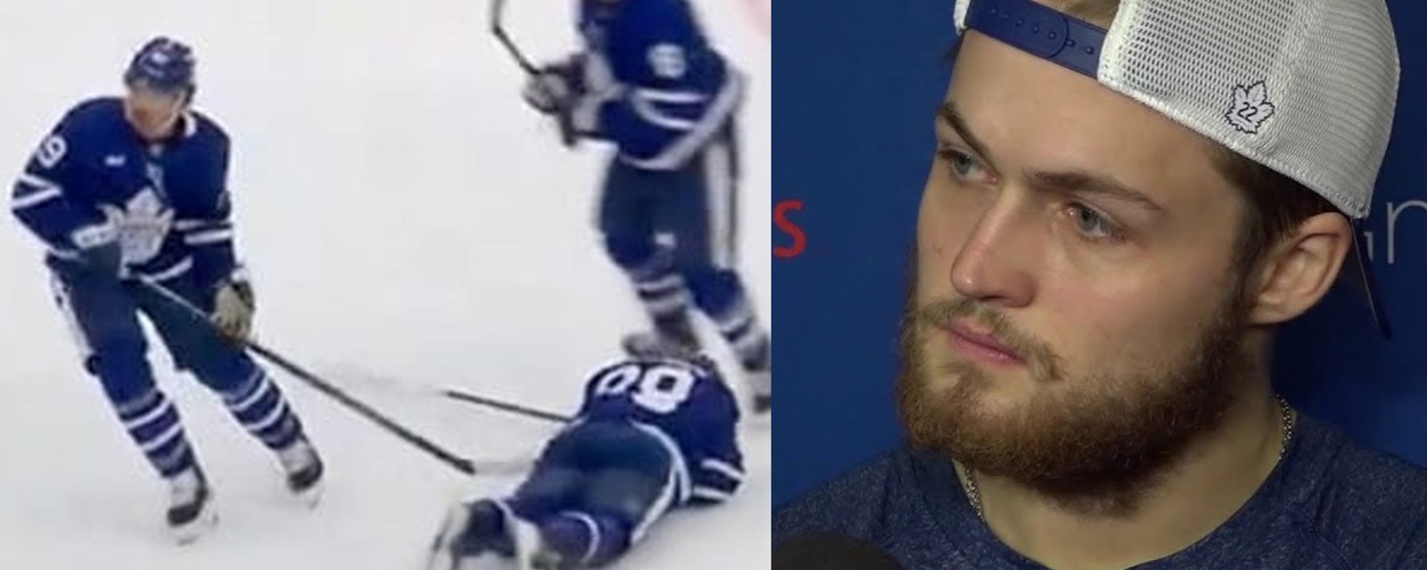 William Nylander finally reacts to Nick Robertson’s shove that went wrong!