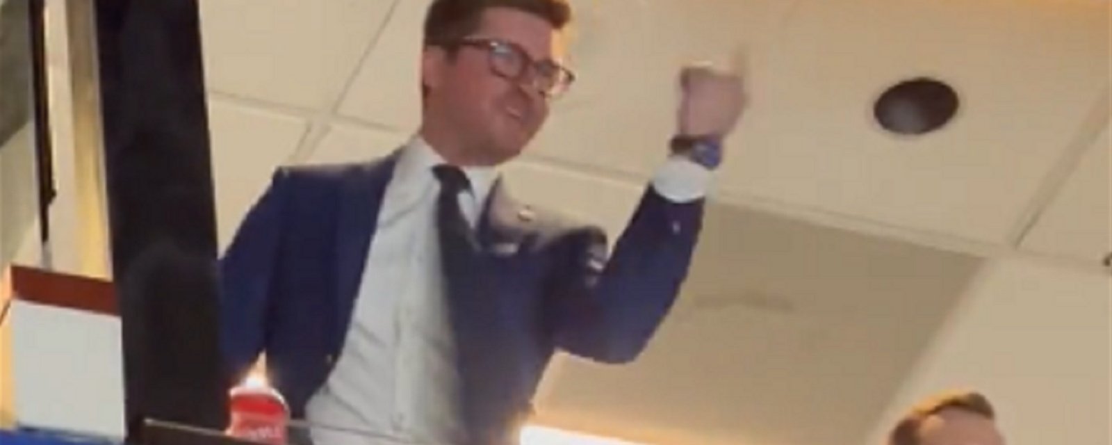 Leafs GM Kyle Dubas caught chirping at Lightning fans in Game 3.