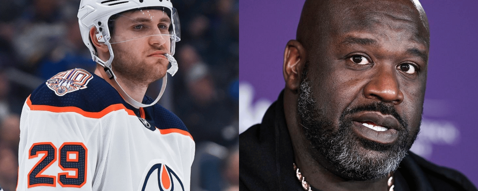 Leon Draisaitl takes a shot at NBA legend Shaquille O'Neal. 