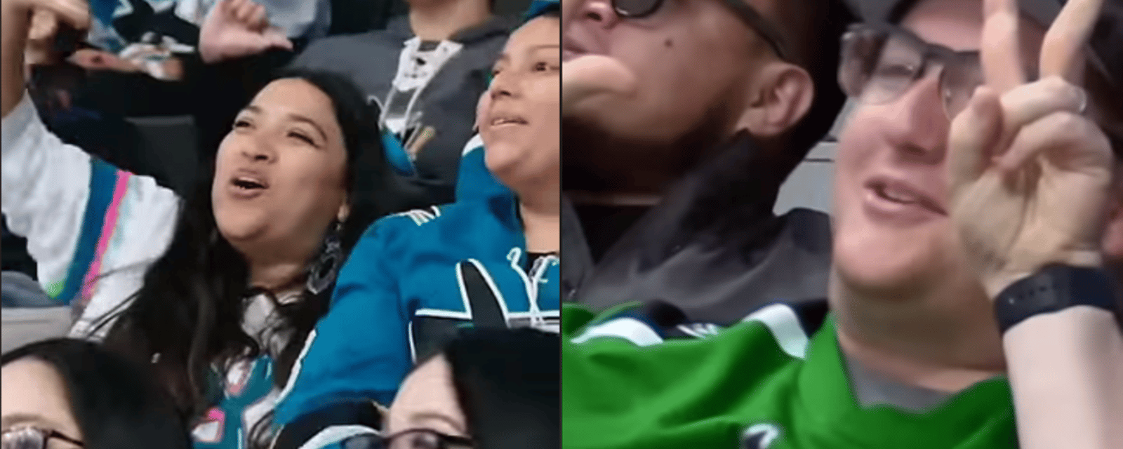 NHL fans publicly shamed during San Jose Sharks game.