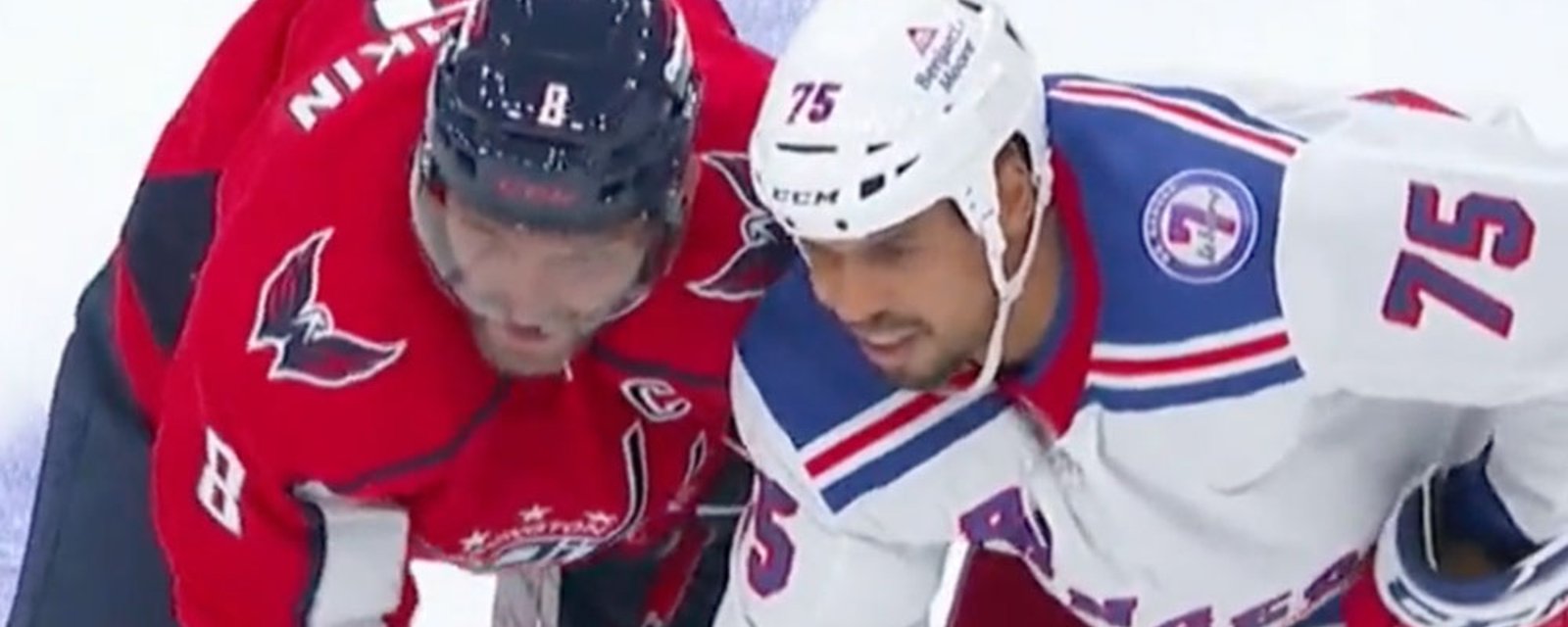 Microphone catches Ovechkin and Reaves chatting about their summer during faceoff