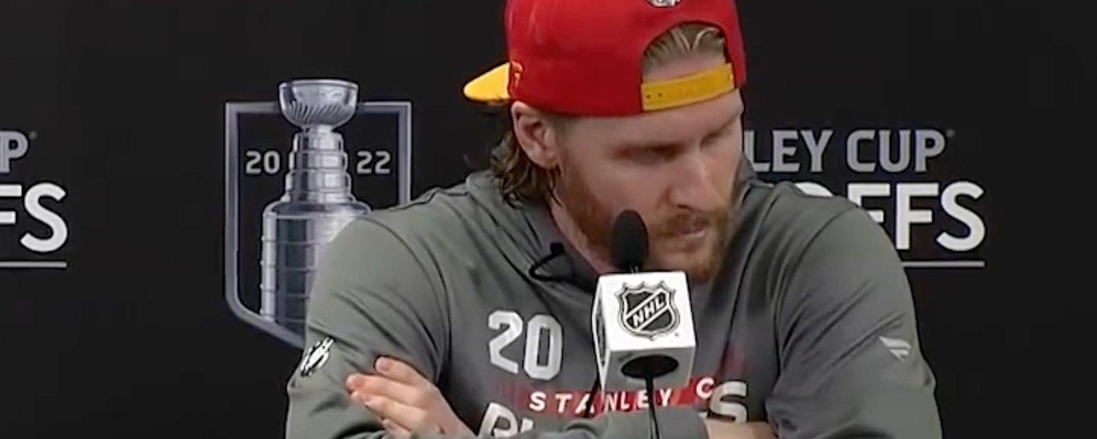 Devastated Blake Coleman reacts to disallowed goal after Flames’ elimination