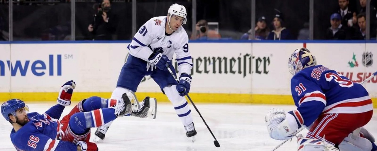 Full lineups for the Rangers and Maple Leafs on Saturday night.