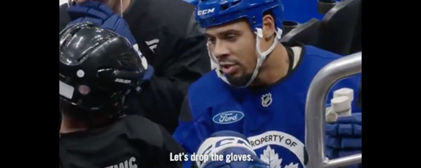 Ryan Reaves drops the gloves with young Leafs fan dressed up as Auston Matthews