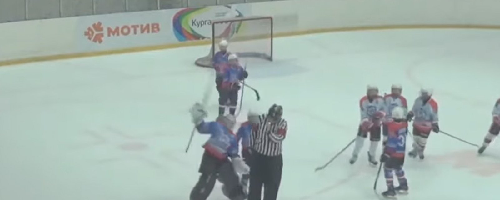 MUST SEE: 10 year old Russian goalie attacks referee with his stick! 