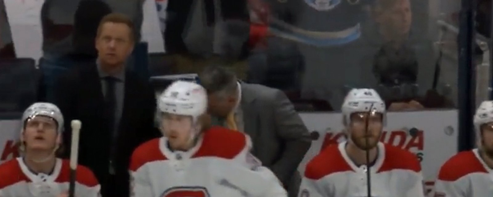 CBJ's cannon blast scares the Hell out of Martin St. Louis on Habs' bench