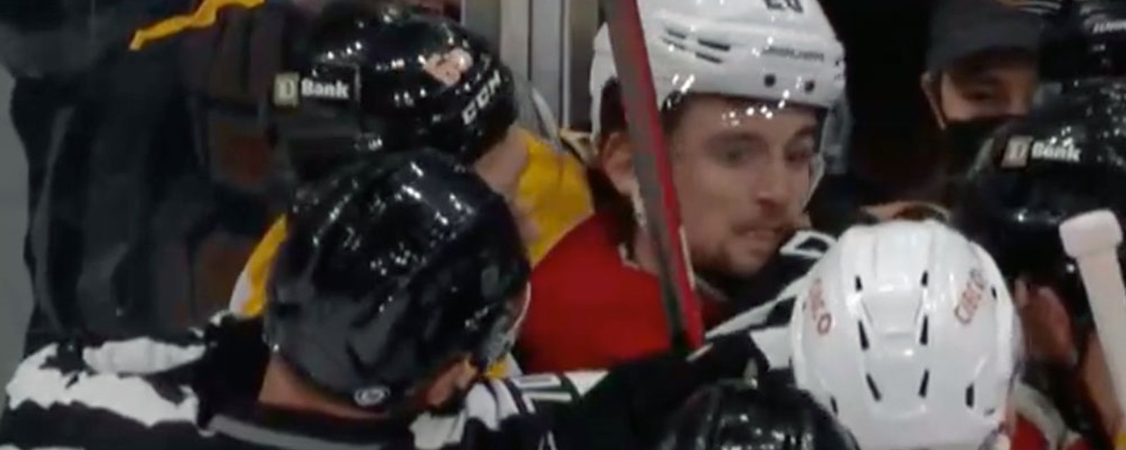 Chris Wideman looking at a suspension for headbutt on Erik Haula