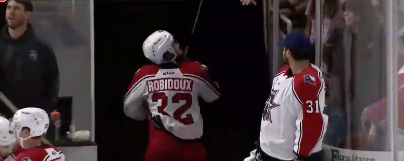 Forward Mikael Robidoux suspended 14 games for attacking fans in attendance