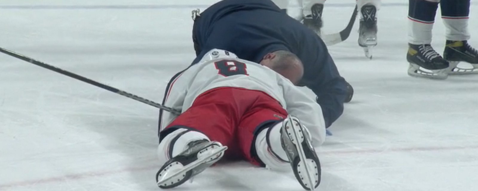 Big hit from Middleton leaves Zach Werenski in bad shape.