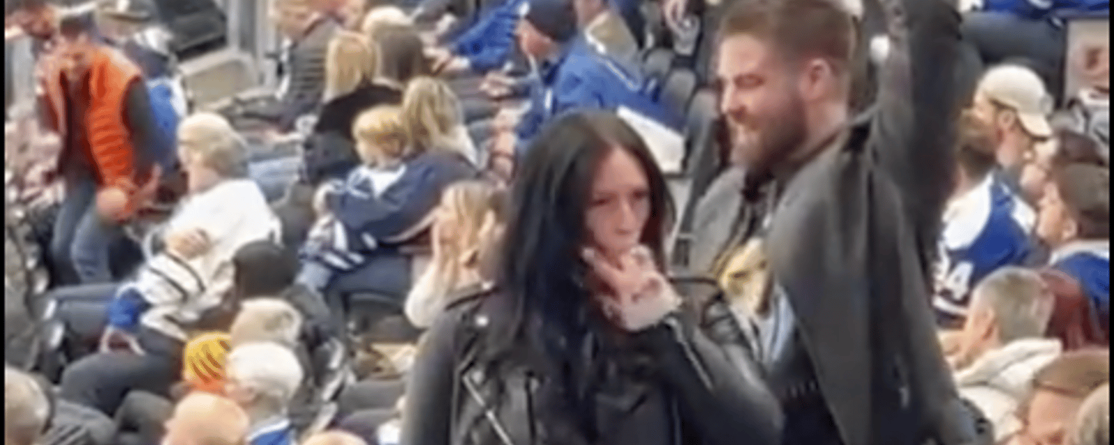 VIDEO: Drunken couple agitates crowd at Leafs game 