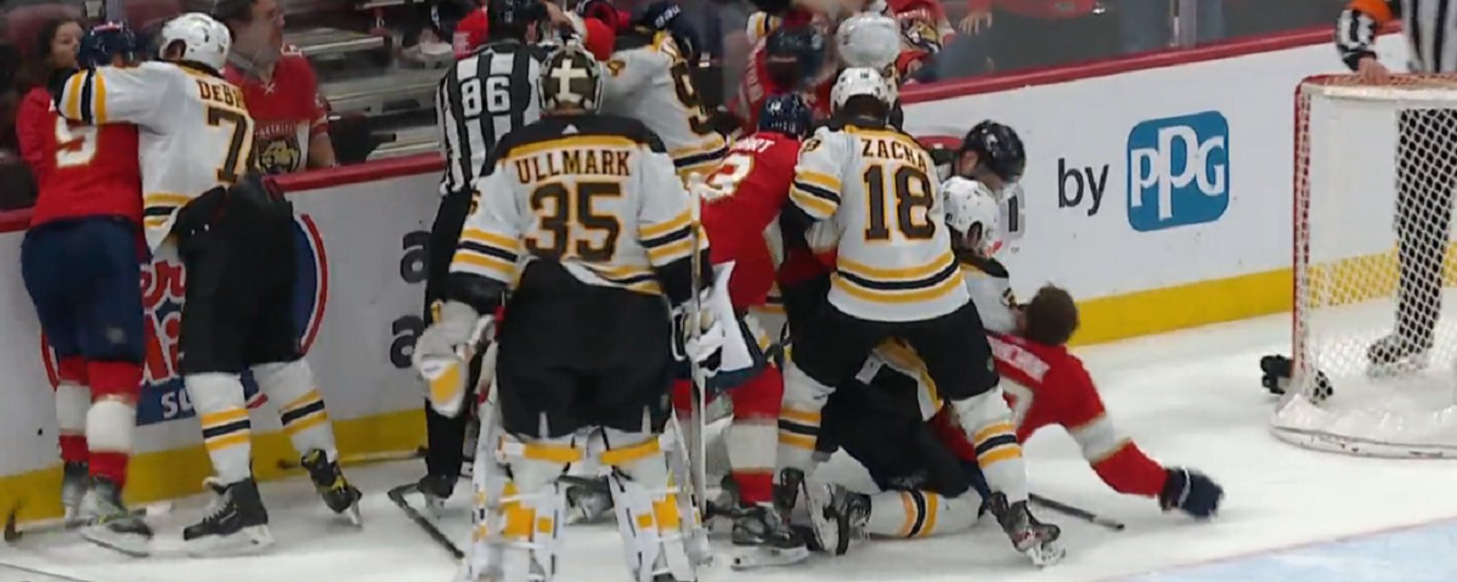 Tkachuk goes after Ullmark and all hell breaks loose in Game 4!