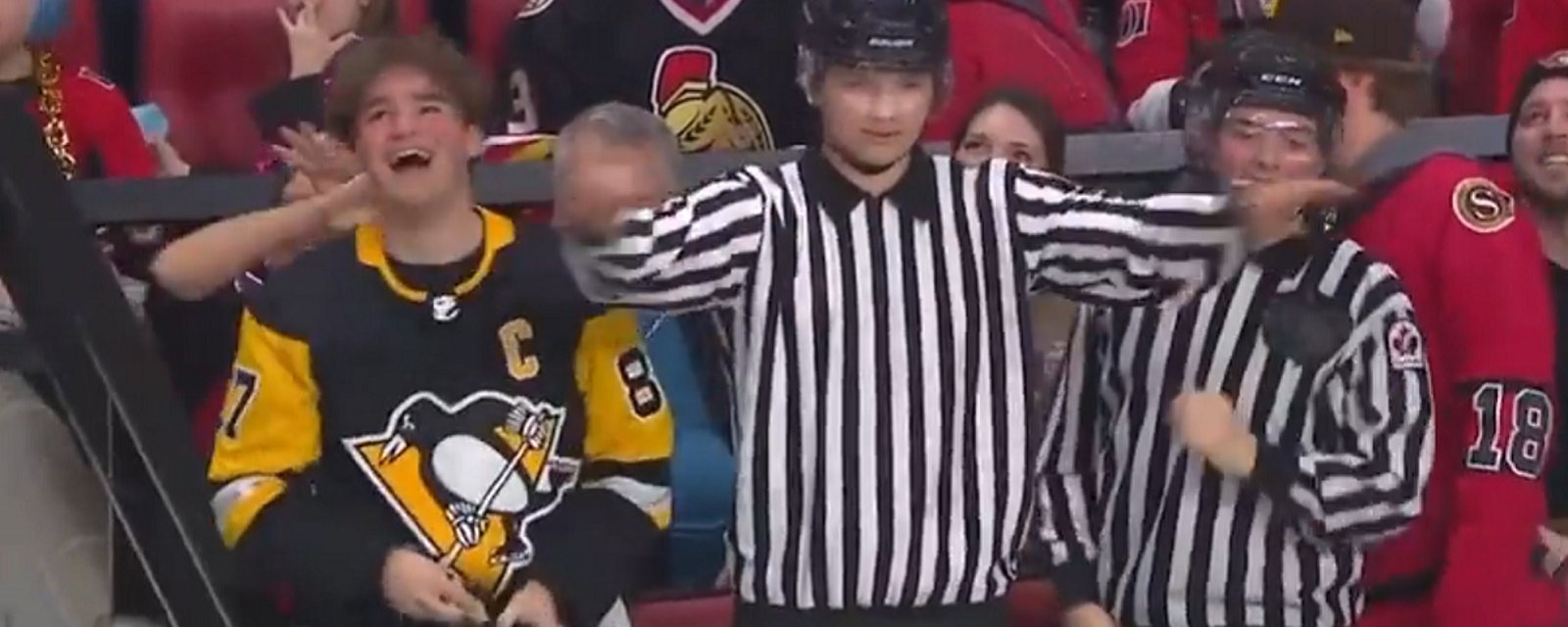 Referees caught accepting bribes during an NHL game.