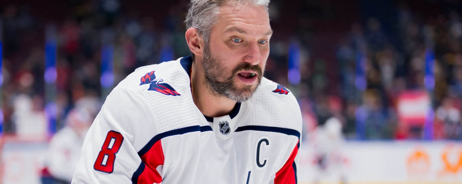 Alex Ovechkin leaves the ice after wincing in pain on Monday.