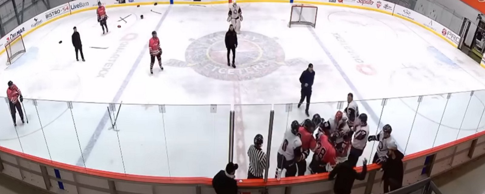 Instant karma after 2-handed chop in beer league brawl.