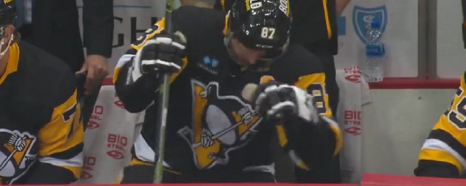 Sidney Crosby comments on the bench kicking incident.