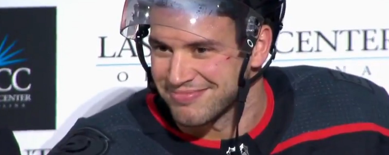Tony DeAngelo showered with love after earning a Gordie Howe hat trick.