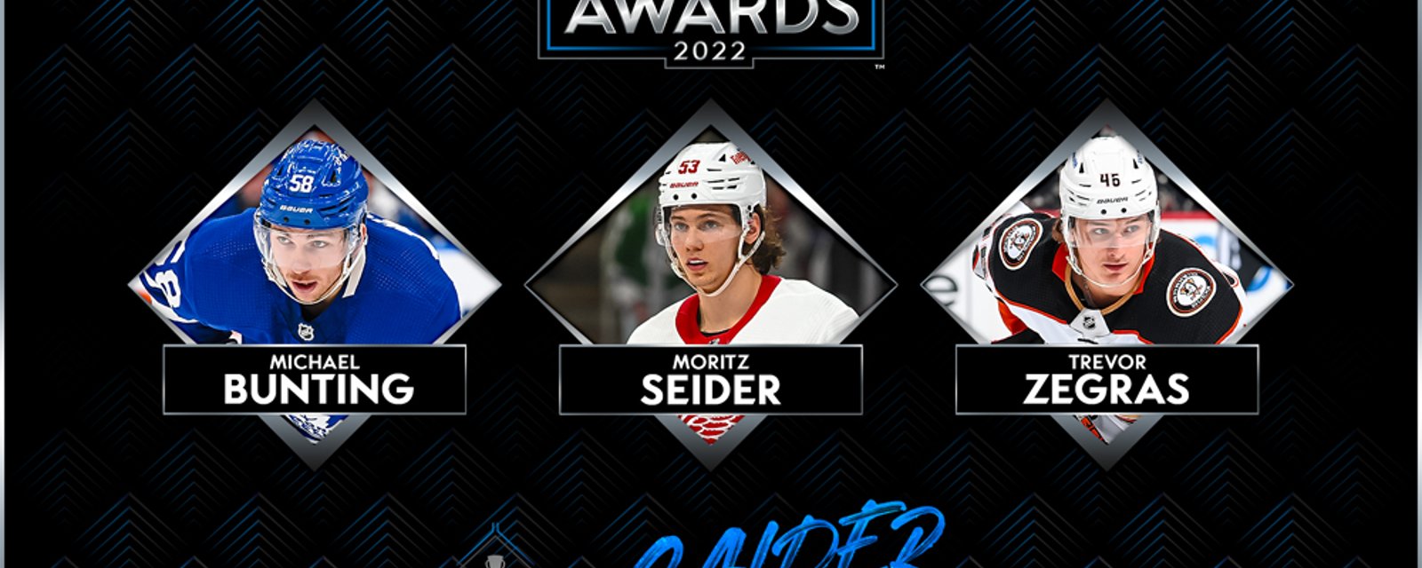 Michael Bunting, Moritz Seider and Trevor Zegras nominated for the Calder trophy