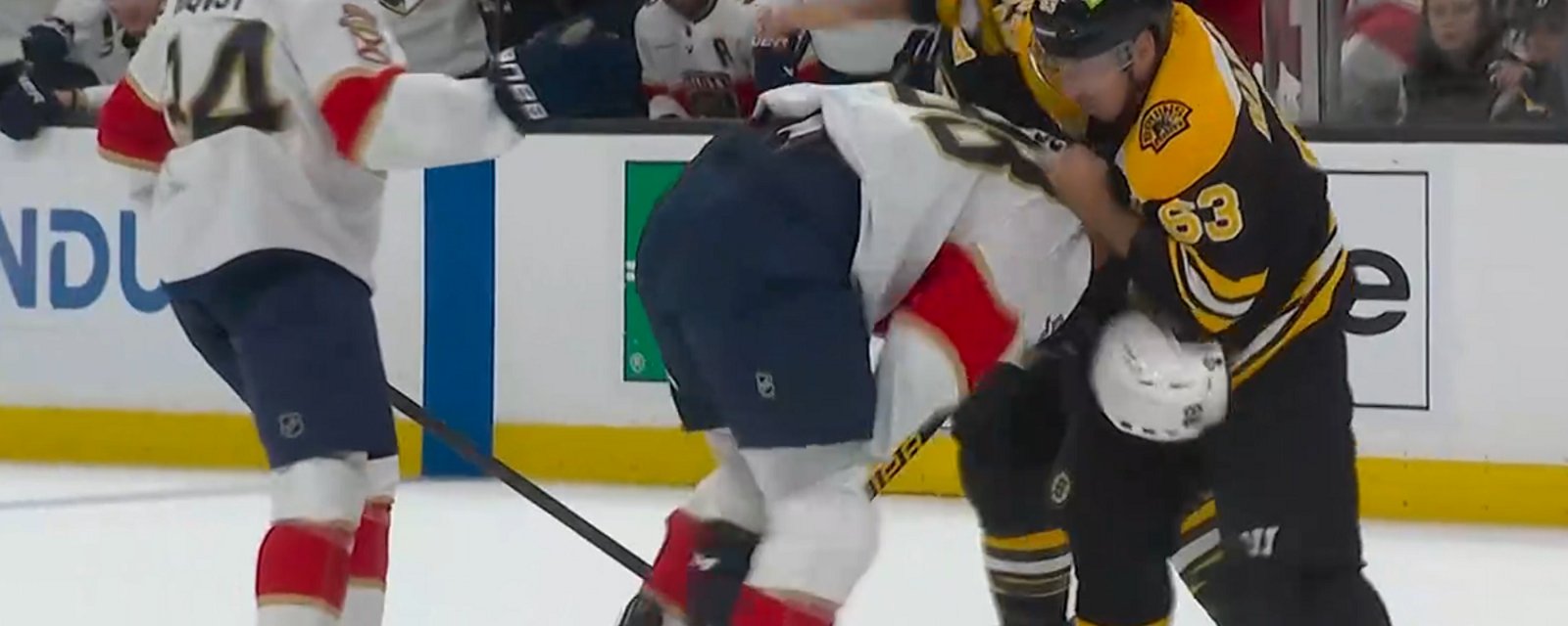 Brad Marchand snaps after hit on Pastrnak goes uncalled.