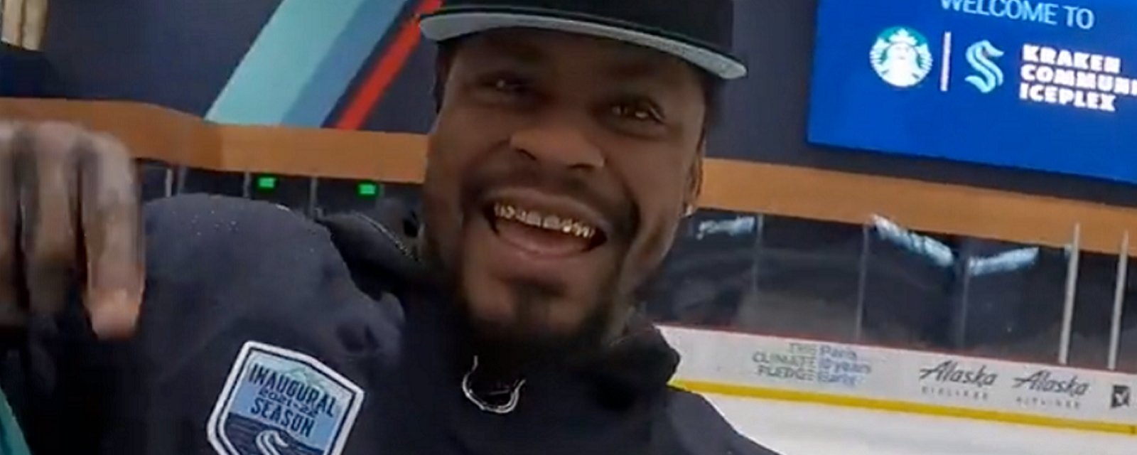 Marshawn Lynch becomes part owner of the Kraken, takes Zamboni for a joy ride.