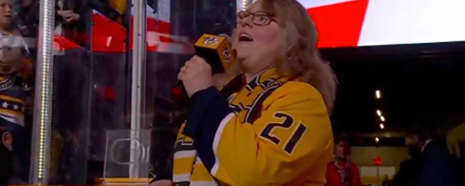 Fans in Nashville boo the singing of 'O Canada' prior to Preds vs Sens tonight