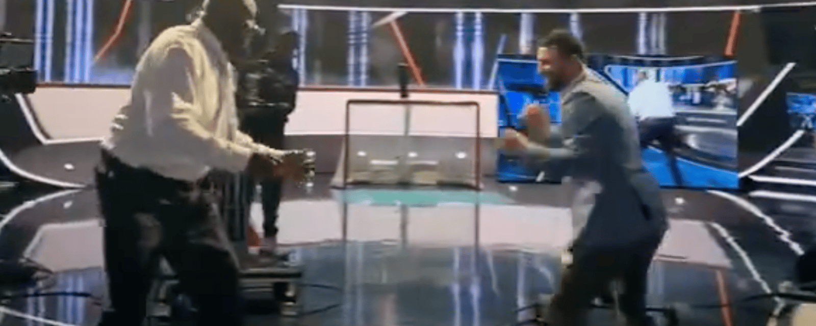 Shaq fights BizNasty in the TNT studio! 