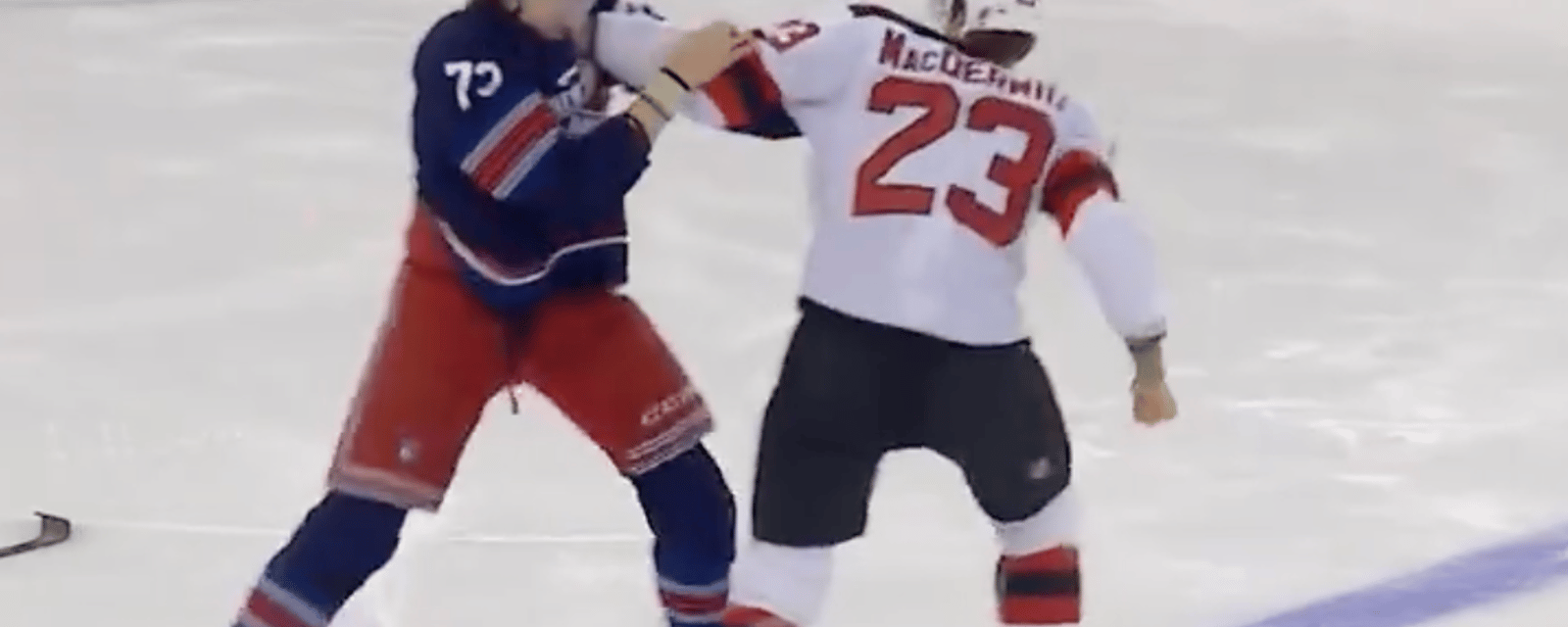 Multiple ejections after line brawl to start Rangers/Devils game! 