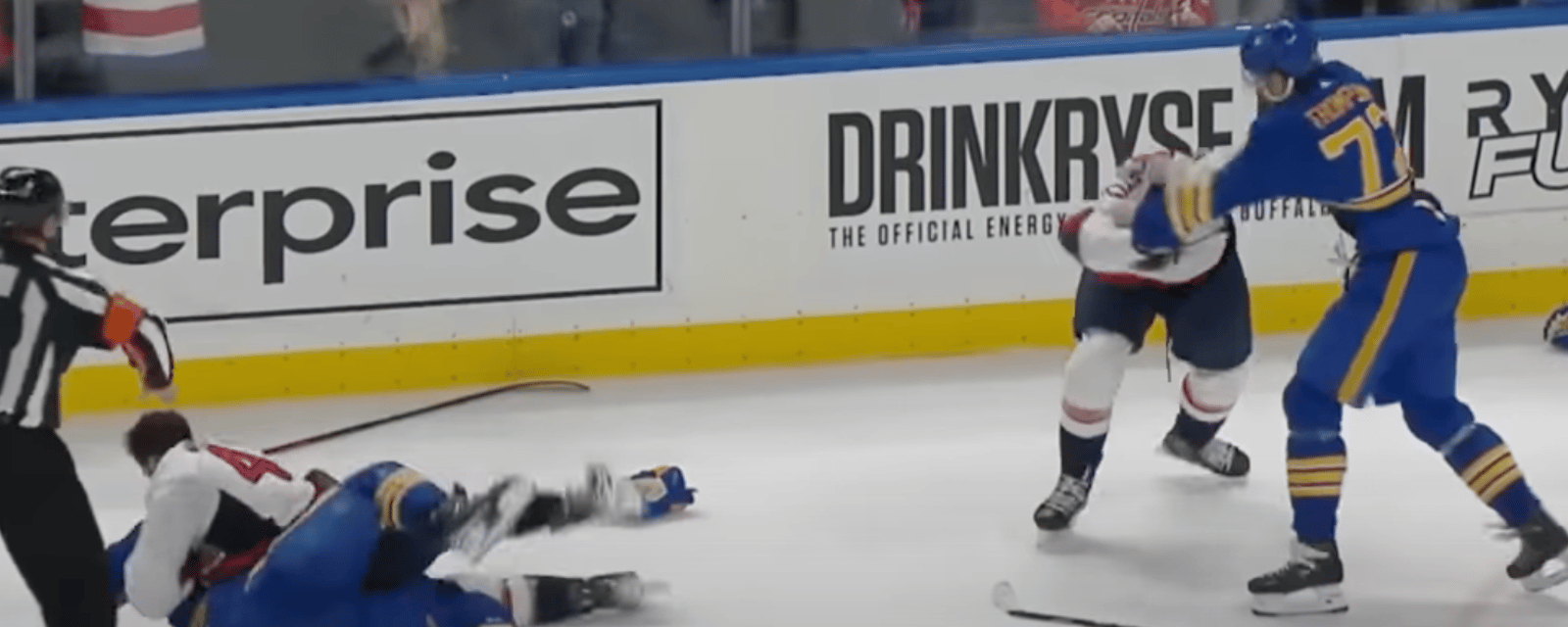 Chaos erupts as Sabres and Capitals brawl at the final buzzer 