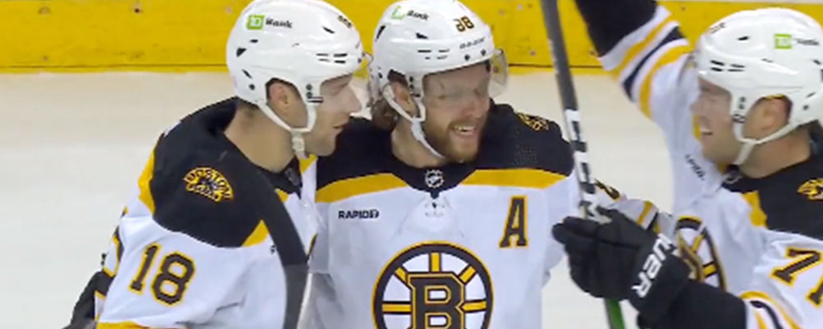 Pastrnak scores a ridiculous goal to open the scoring against Rangers