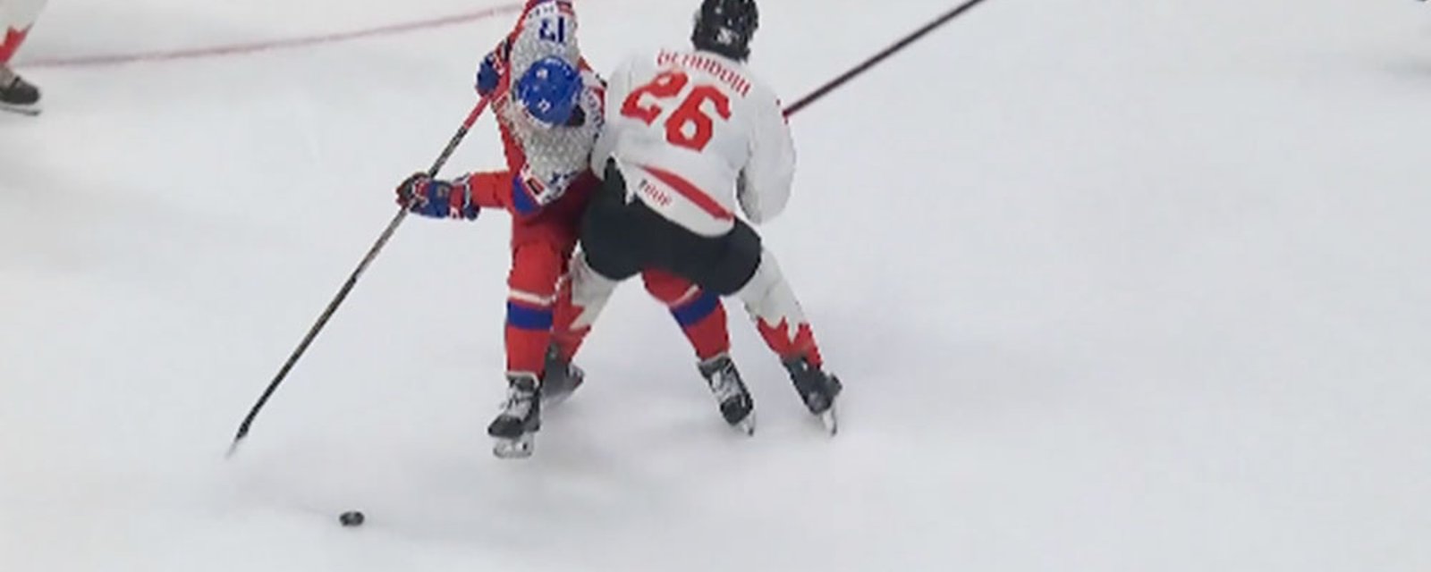 Disaster for team Canada in the 1st period of tonight's game