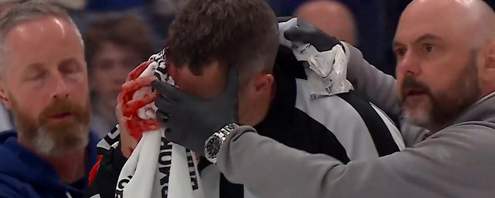 NHL referee seriously injured in Game 7.