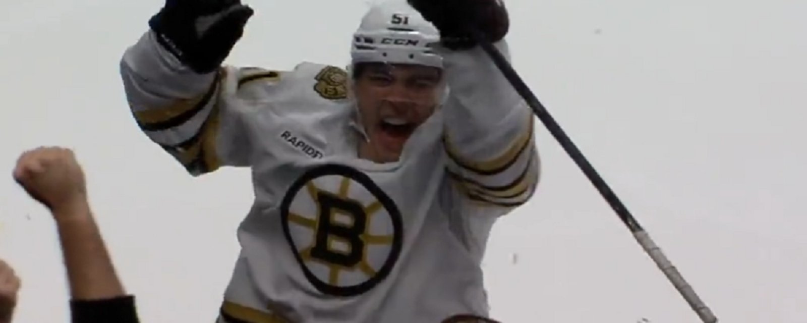 Bruins rookie Matthew Poitras plays hero on Sunday night.
