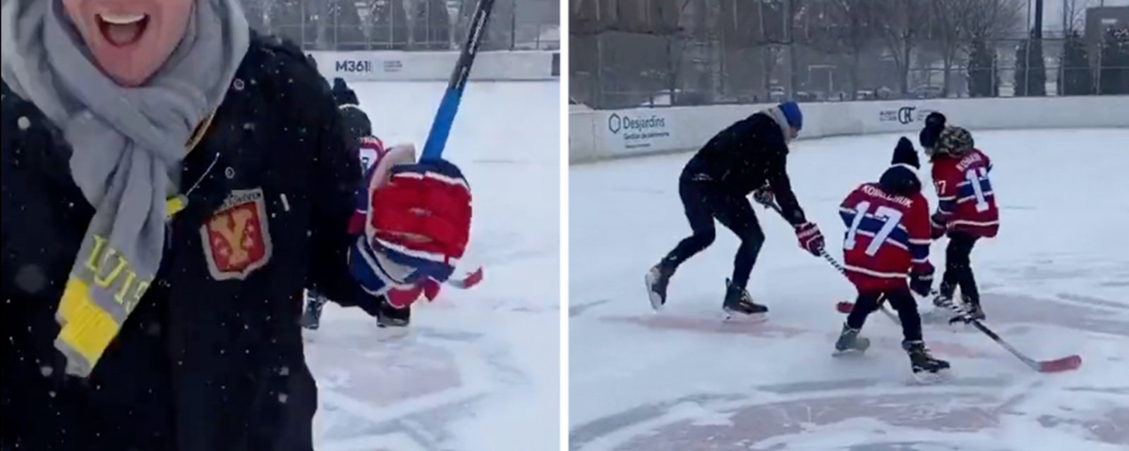 Kovalchuk shows no mercy, absolutely dangles his sons on outdoor rink