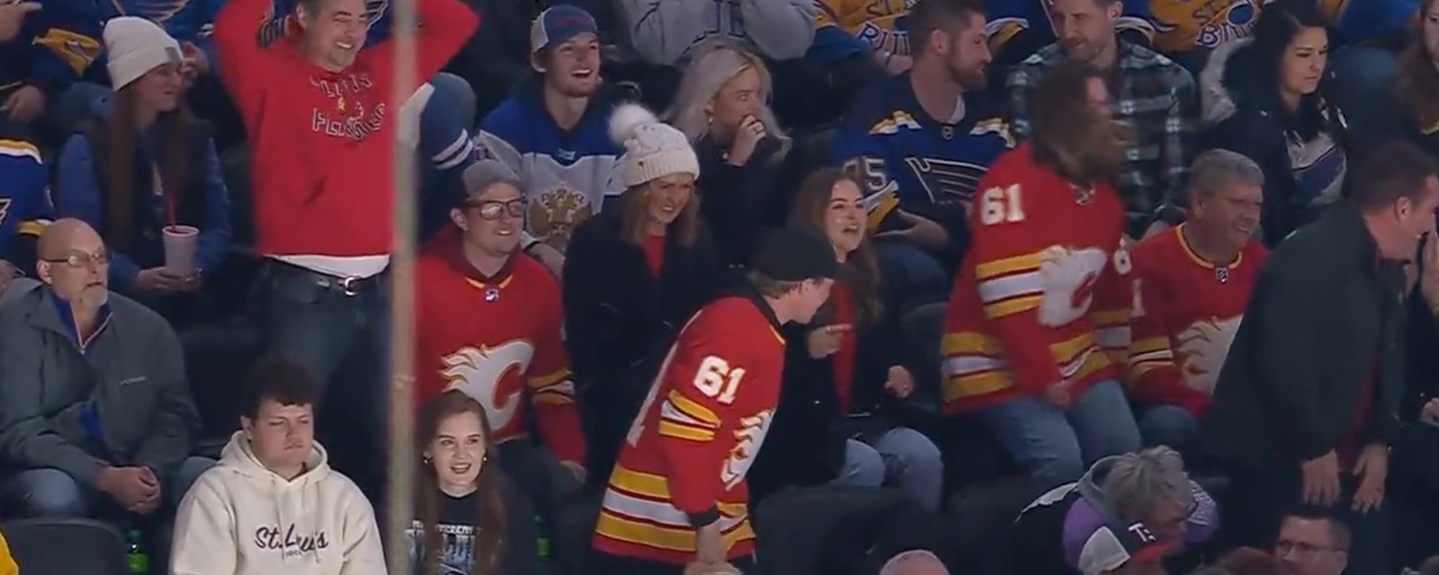 Flames' Walker Duehr's family goes nuts following his first NHL goal