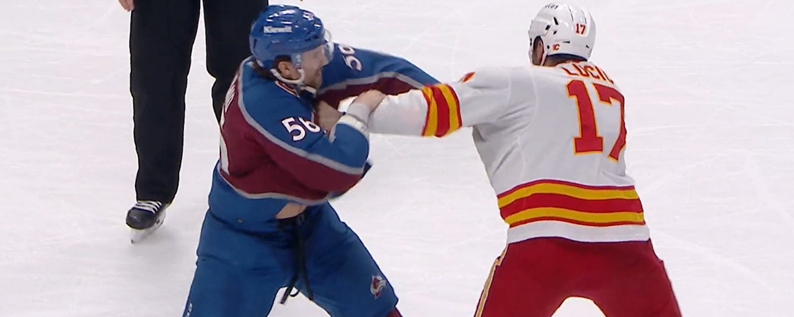 Milan Lucic destroys Kurtis MacDermid on Saturday night.