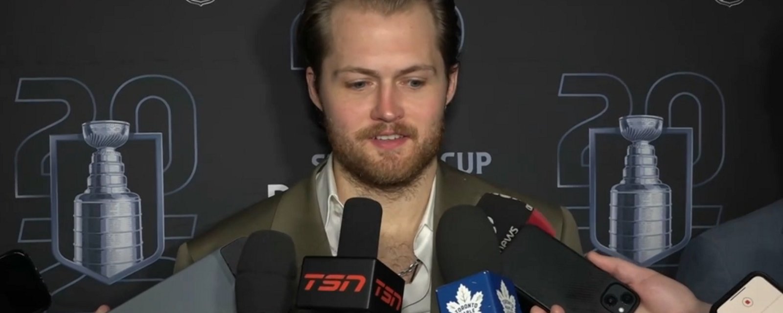 William Nylander responds to threat from Matthew Tkachuk.