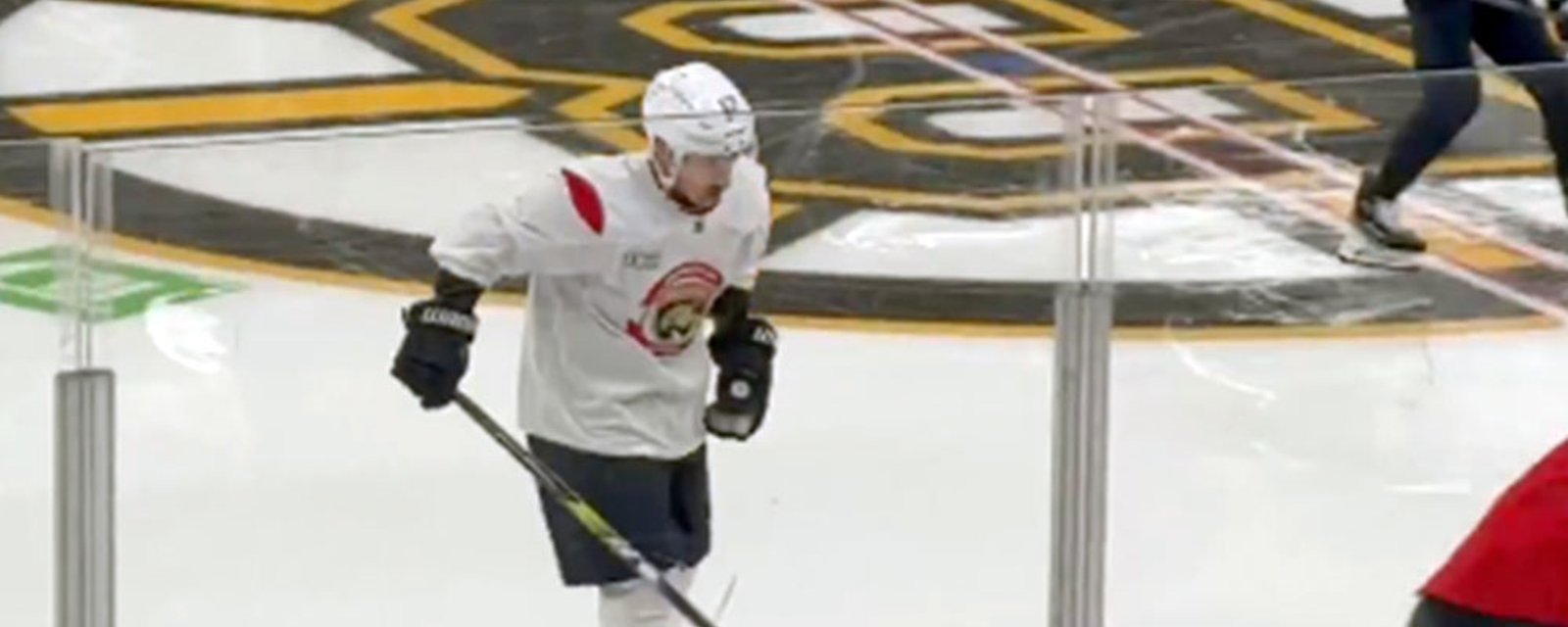 Marchand back on the ice in Boston... in a Panthers sweater!
