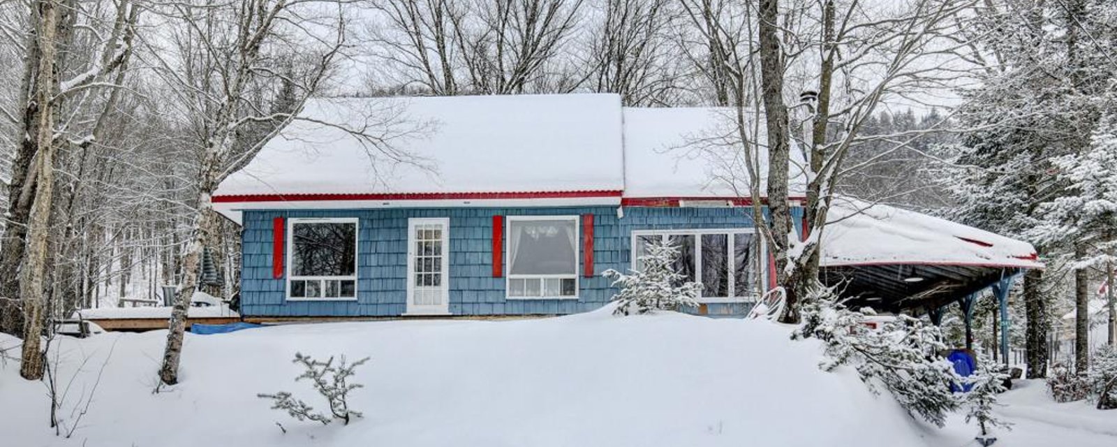 Aubaine à 124 000$! Coquet gîte rustique niché sur un terrain forestier de 77 487 pi² 