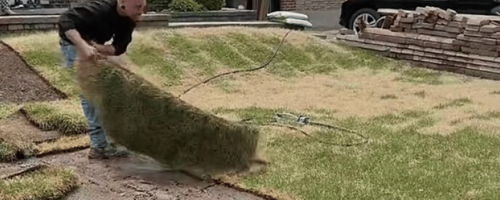 Une entreprise arrache la pelouse qu'elle venait d'installer car le client refuse de payer.