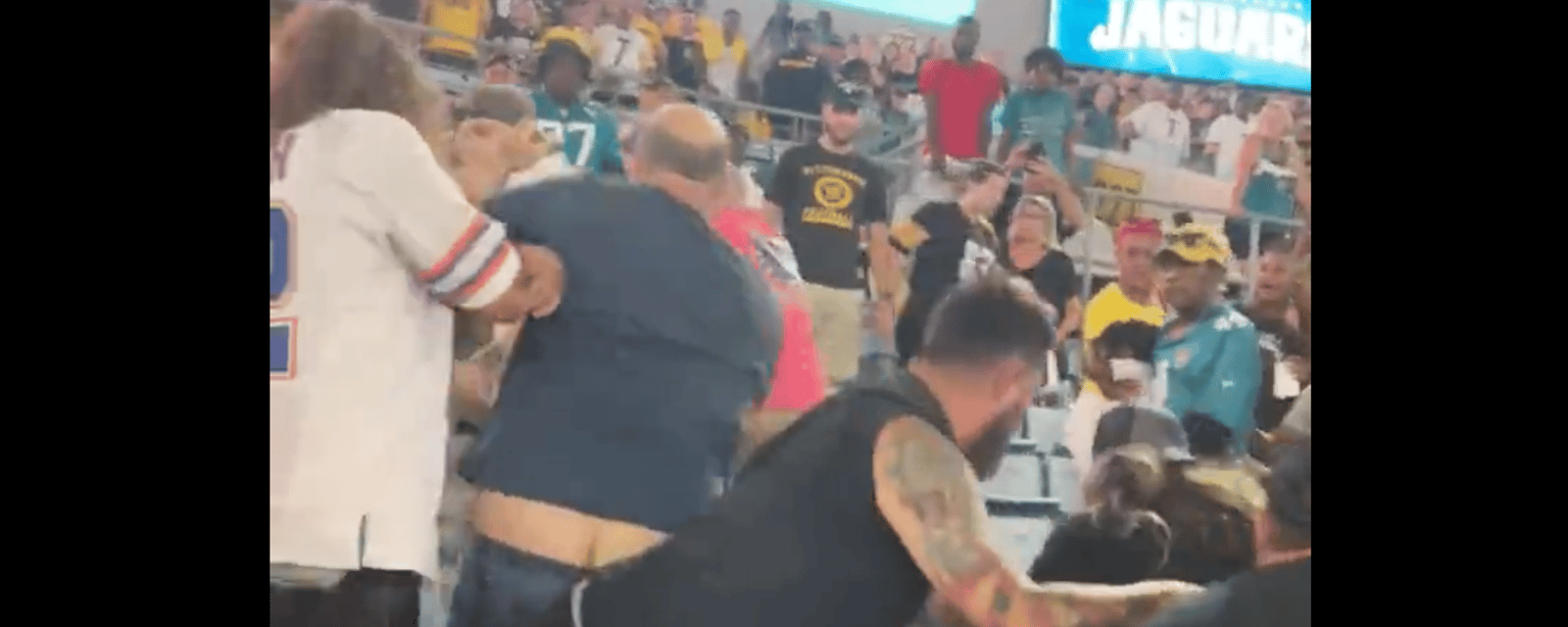 Massive fan brawl during Steelers-Jaguars game goes viral! 