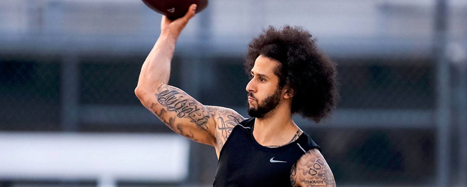 Colin Kaepernick throwing for NFL scouts at Michigan's Spring Game 