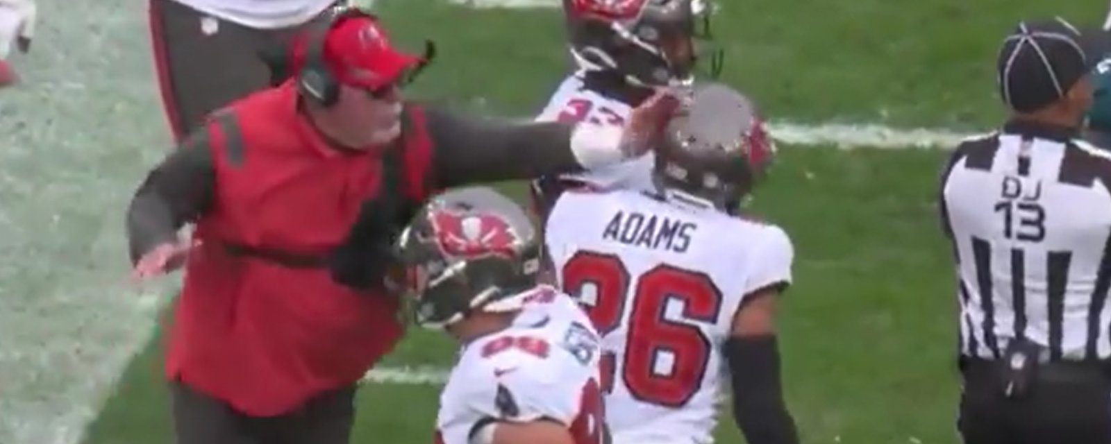 Tampa Bay HC Bruce Arians get fined for hitting one of his player on the head