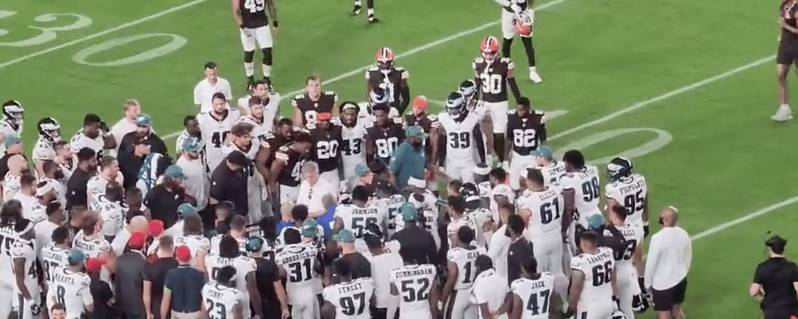Horrifying scene as Eagles WR Tyrie Cleveland suffers neck injury 
