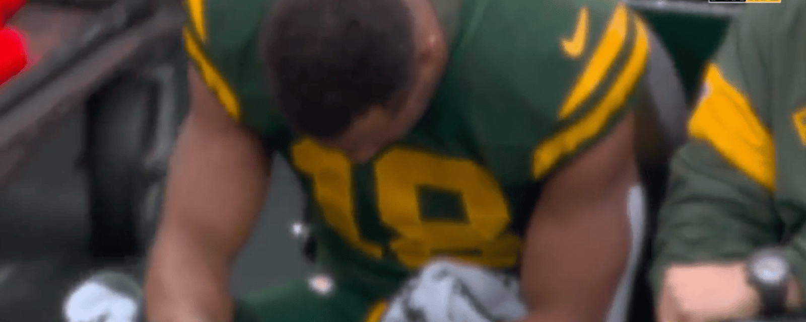 OH NO: Randall Cobb carted to locker room in tears 