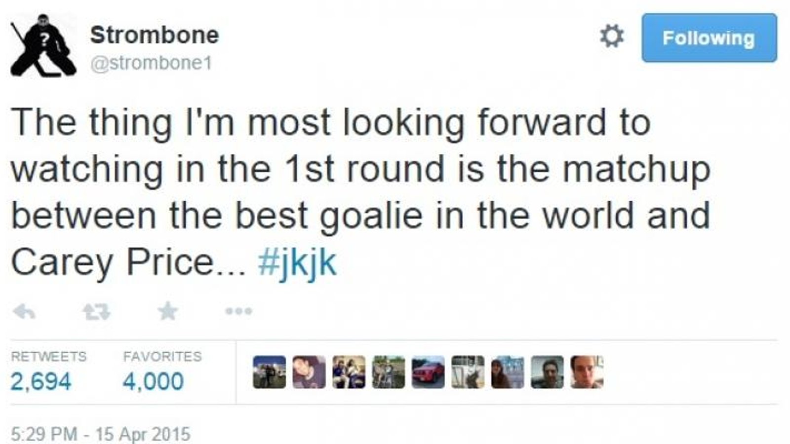 Roberto Luongo fait le tweet des séries!