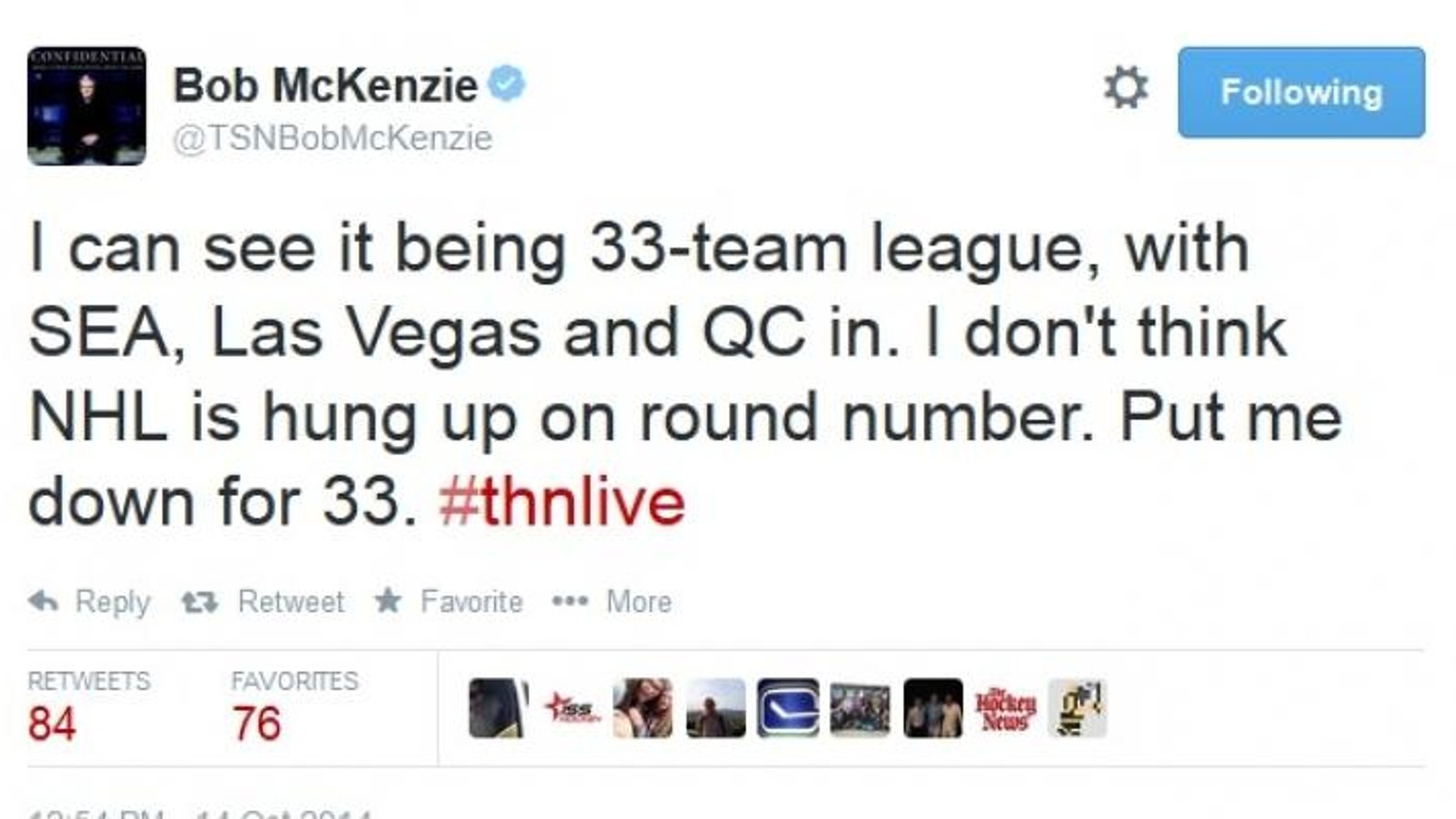 Le retour des Nordiques passerait par une ligue à 33 équipes?